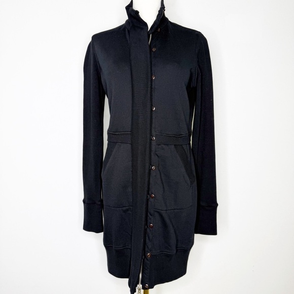 Citizens of Humanity Black Button-Front Sweatshirt Dress – Size Medium - Picture 1 of 5